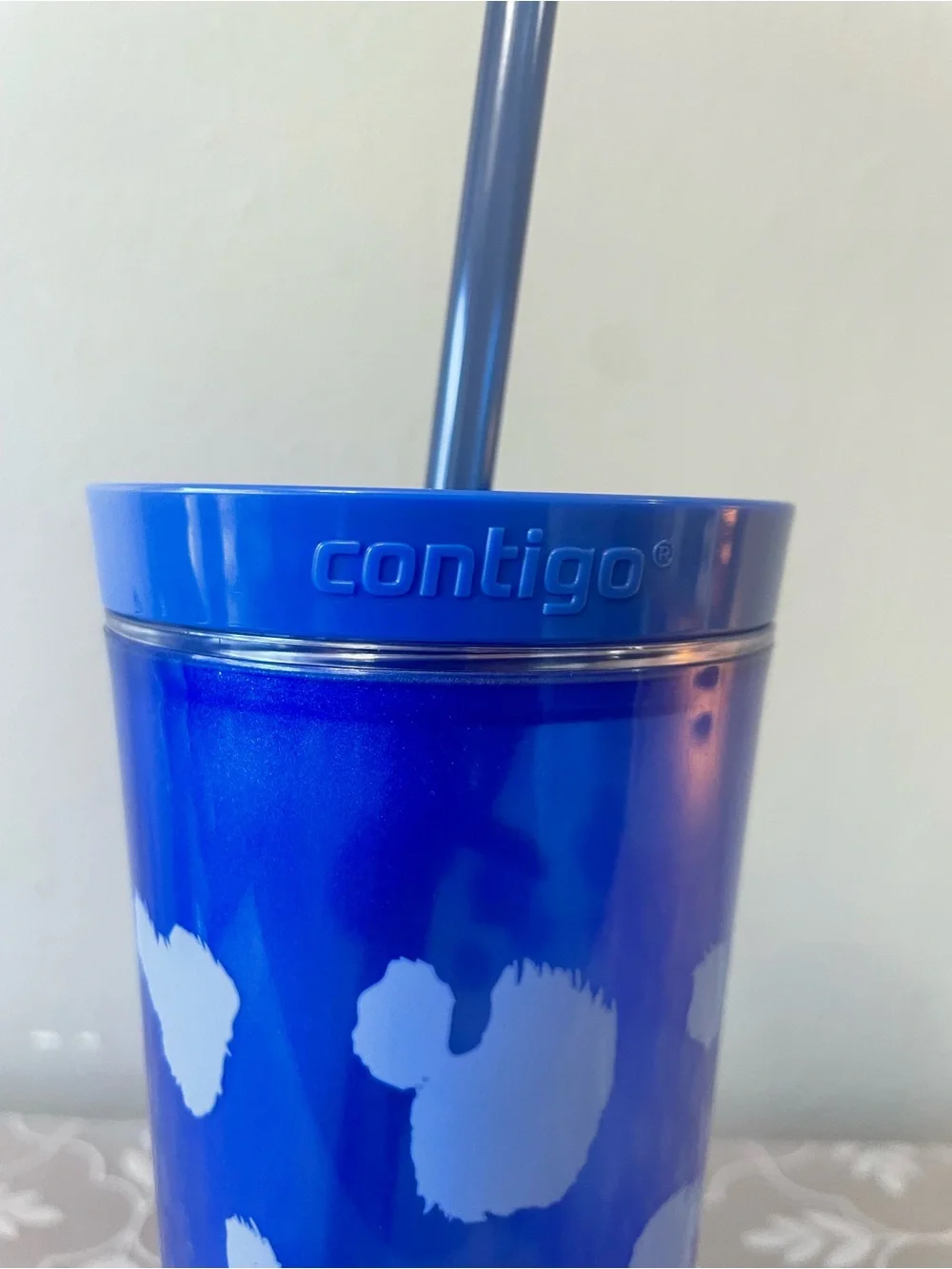 CONTIGO Ally Love Blue Metallic  Tumbler with Light Blue Pattern NEVER USED